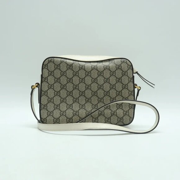 GUCCI Horsebit 1955 Brown Canvas Shoulder Bag 873-052825 - Picture 2 of 12